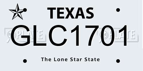 GLC1701 Texas License Plate