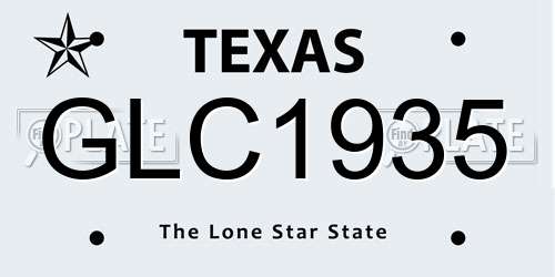 GLC1935 Texas License Plate