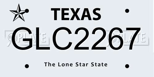 GLC2267 Texas License Plate
