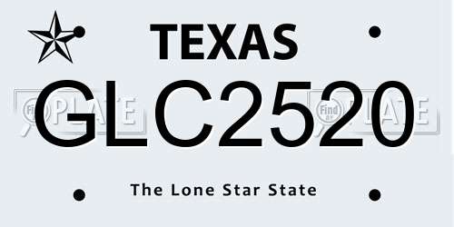 GLC2520 Texas License Plate