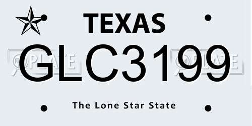 GLC3199 Texas License Plate