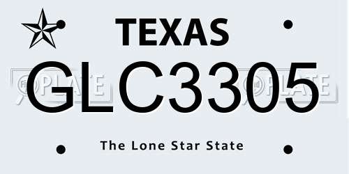 GLC3305 Texas License Plate