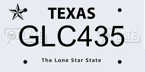 GLC435 Texas License Plate