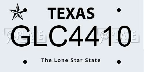 GLC4410 Texas License Plate