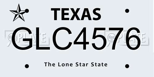 GLC4576 Texas License Plate