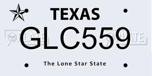 GLC559 Texas License Plate