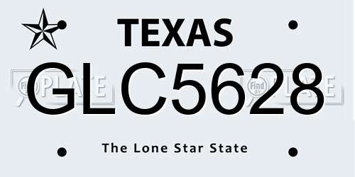 GLC5628 Texas License Plate