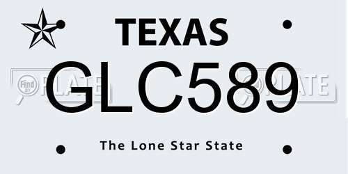 GLC589 Texas License Plate