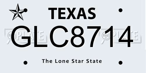 GLC8714 Texas License Plate