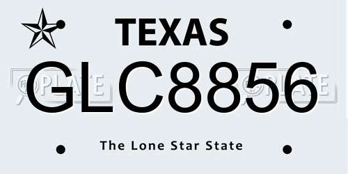GLC8856 Texas License Plate