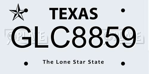 GLC8859 Texas License Plate