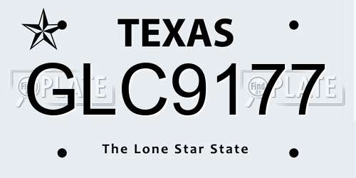 GLC9177 Texas License Plate