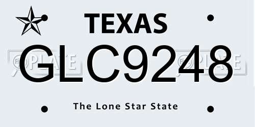 GLC9248 Texas License Plate