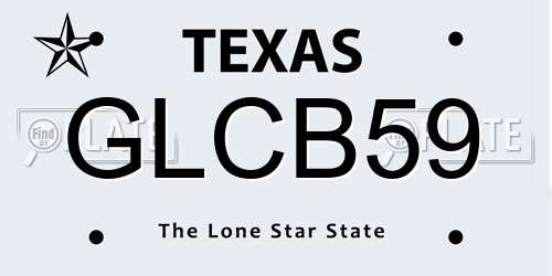 GLCB59 Texas License Plate