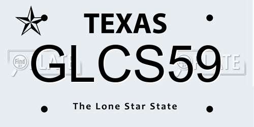 GLCS59 Texas License Plate