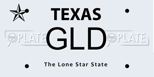 GLD Texas License Plate