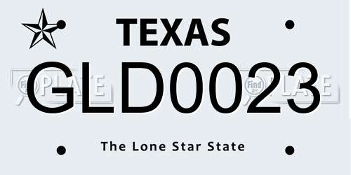 GLD0023 Texas License Plate