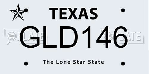 GLD146 Texas License Plate