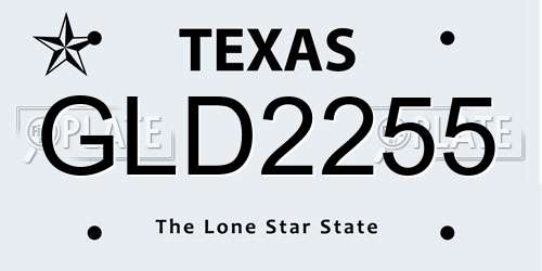 GLD2255 Texas License Plate