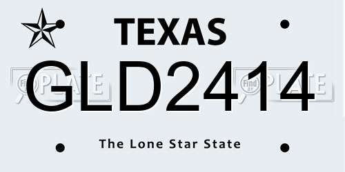 GLD2414 Texas License Plate