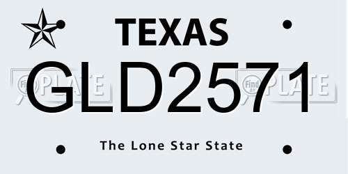GLD2571 Texas License Plate
