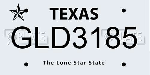 GLD3185 Texas License Plate