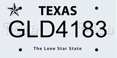 GLD4183 Texas License Plate