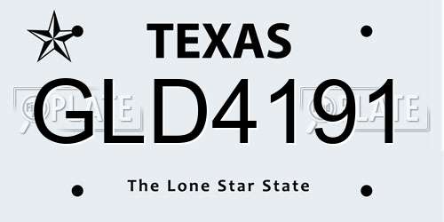 GLD4191 Texas License Plate