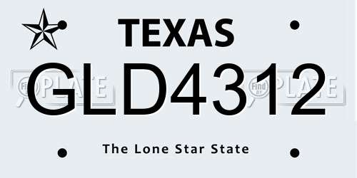 GLD4312 Texas License Plate