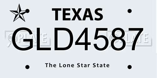 GLD4587 Texas License Plate