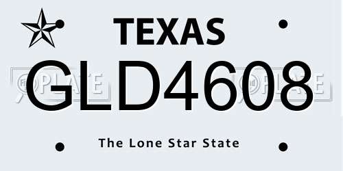 GLD4608 Texas License Plate