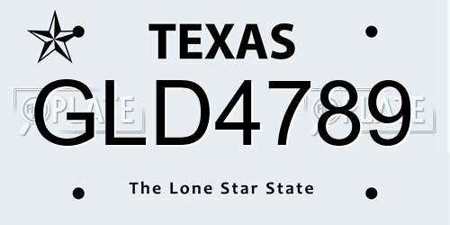 GLD4789 Texas License Plate
