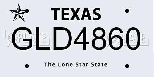 GLD4860 Texas License Plate