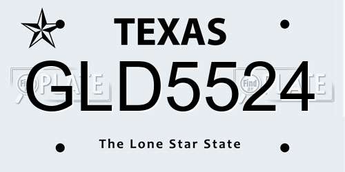 GLD5524 Texas License Plate