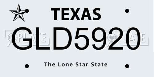 GLD5920 Texas License Plate