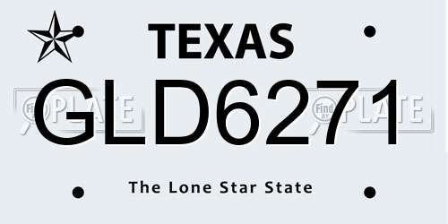 GLD6271 Texas License Plate