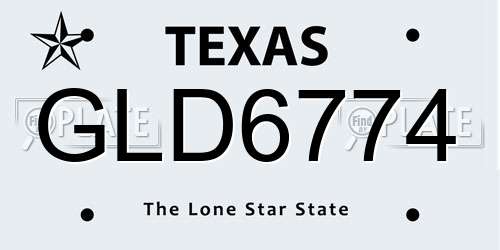 GLD6774 Texas License Plate