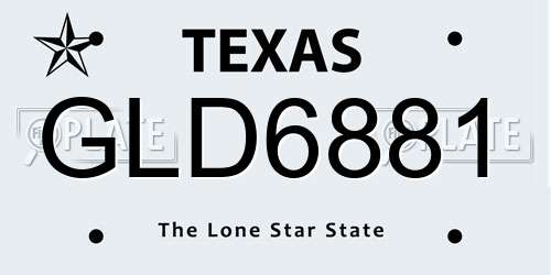 GLD6881 Texas License Plate