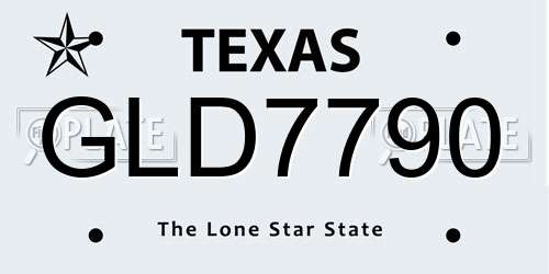 GLD7790 Texas License Plate