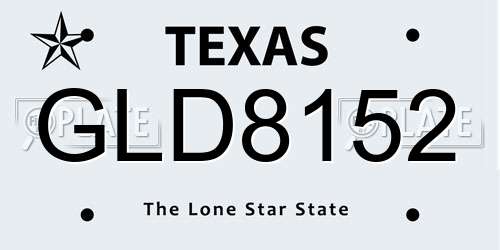GLD8152 Texas License Plate
