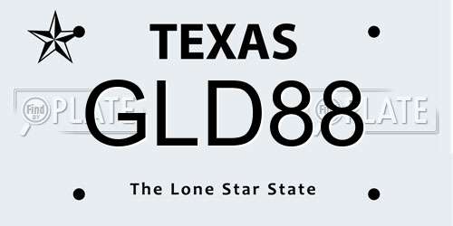 GLD88 Texas License Plate