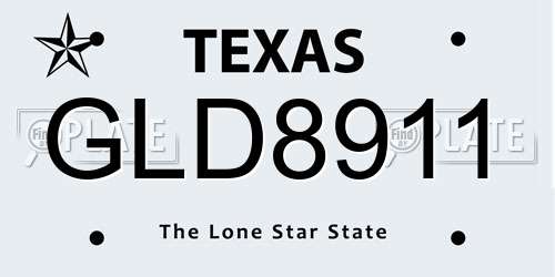 GLD8911 Texas License Plate