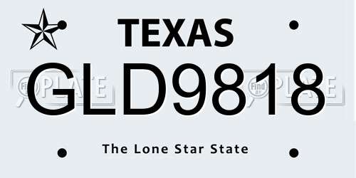 GLD9818 Texas License Plate