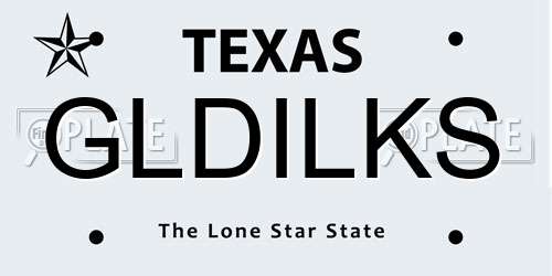 GLDILKS Texas License Plate
