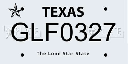 GLF0327 Texas License Plate