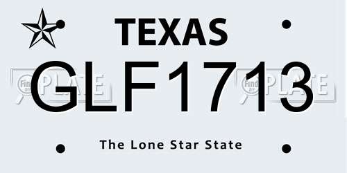 GLF1713 Texas License Plate