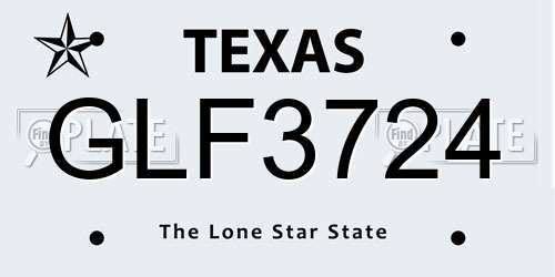 GLF3724 Texas License Plate