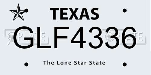 GLF4336 Texas License Plate