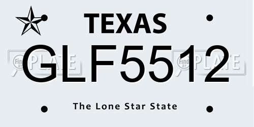 GLF5512 Texas License Plate