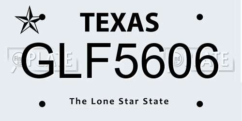 GLF5606 Texas License Plate